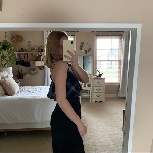 Urban Outfitters BDG plaid tie shoulder crop top - Picture 4 of 7